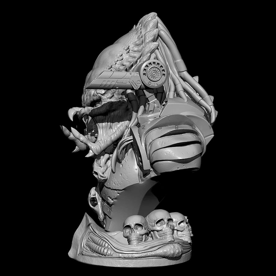 65MM Predator Hunter Bust Resin Model Kit | Sci-Fi Alien Figure