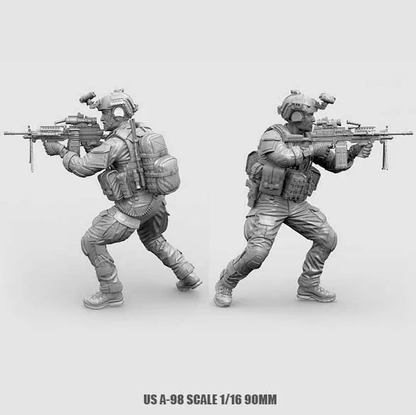 1/16 Scale USA Special Forces Operator Resin Figure - Dynamic Light Machine Gunner Kit