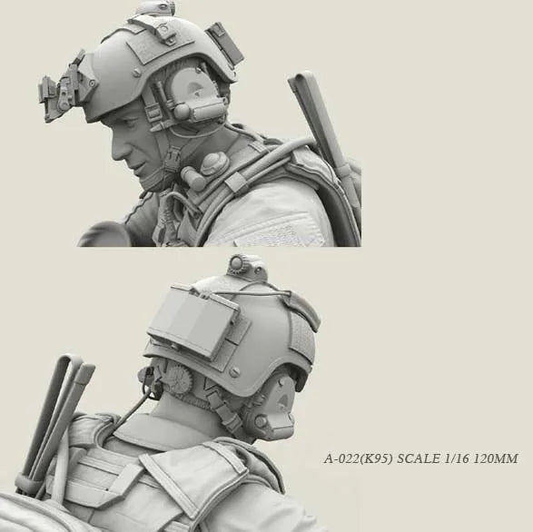 1/16 Scale Modern Special Forces Gunner Resin Figure Kit - Unassembled Operator