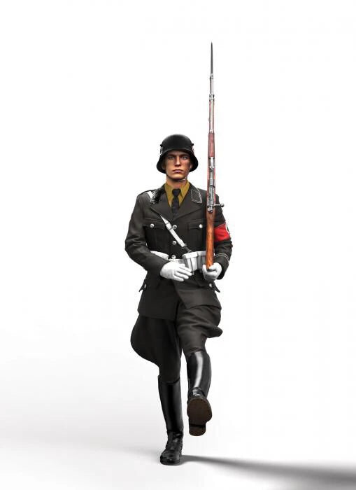 1/16 Scale WWII German Elite Guard Marching Figure Resin Kit - Parade Uniform Miniature