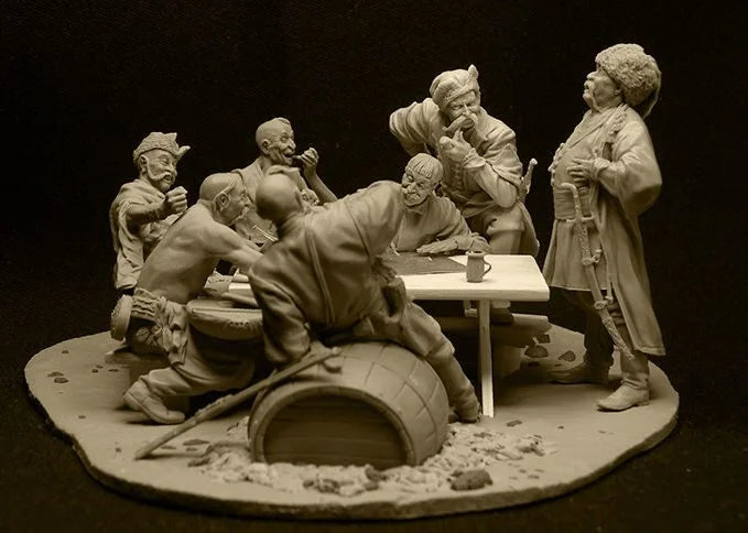 1/24 Cossack Council Resin Figure Set | Historical Meeting Diorama GK