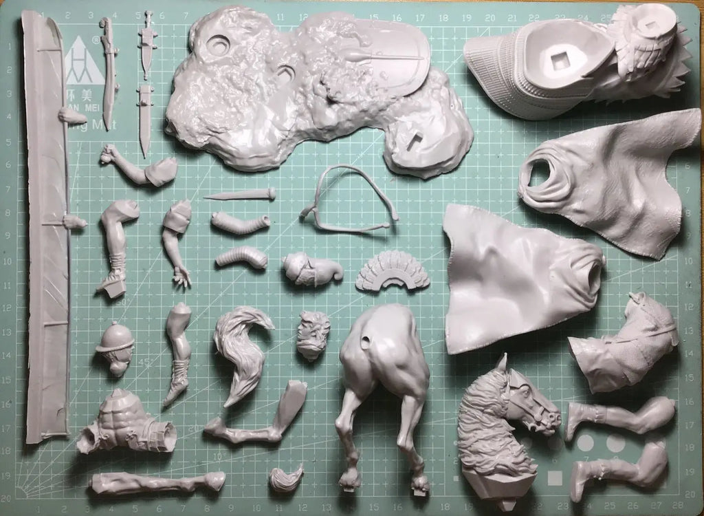 1/24 75mm Ancient Cavalry Combat Resin Kit | Mounted Lancer Diorama GK