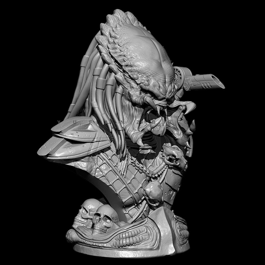 65MM Predator Hunter Bust Resin Model Kit | Sci-Fi Alien Figure