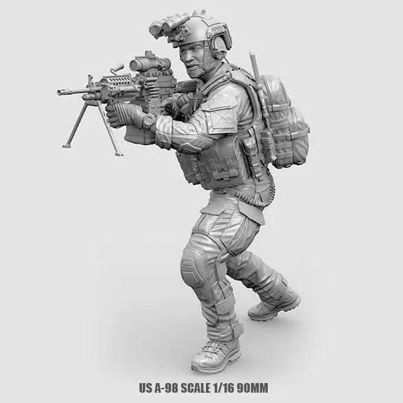 1/16 Scale USA Special Forces Operator Resin Figure - Dynamic Light Machine Gunner Kit