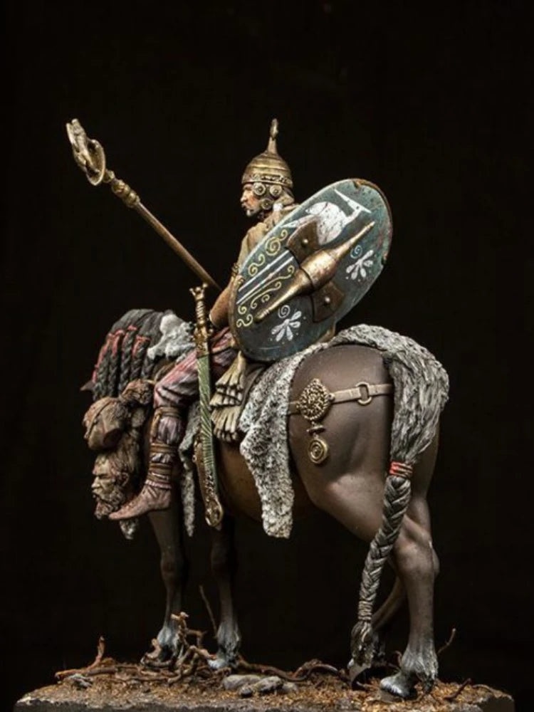 1/24 75mm Mounted Celtic Warrior Resin Figure Kit - Iron Age Historical Hobby Miniature