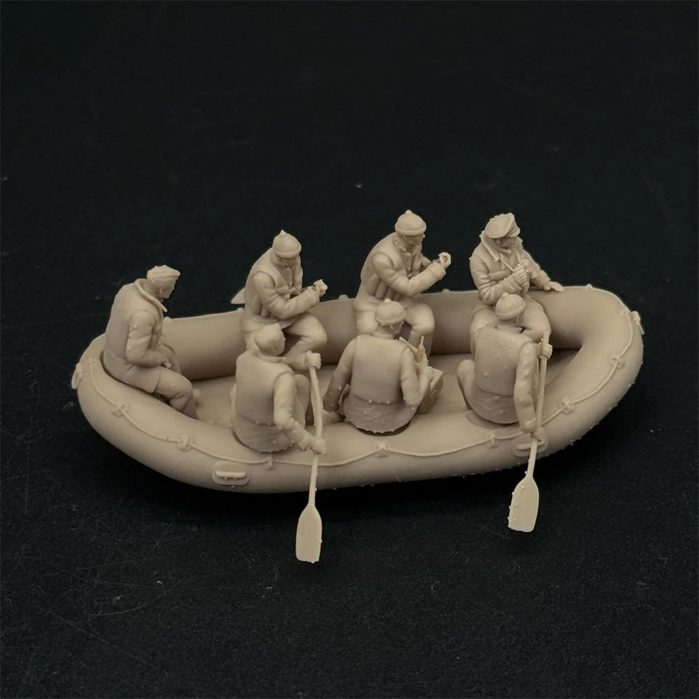 1/72 Scale German Navy Sailor / Officer's Life Raft Resin Model Kit (7 Figures) - Naval Rescue Diorama
