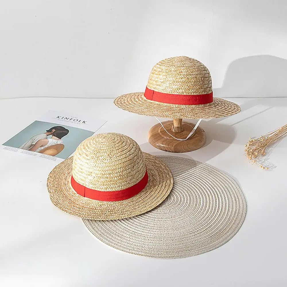 Straw Hat Anime Cosplay Prop Luffy Cap Role Play Summer Strawhats Stage Performance Accessories Adult Unisex Sunshade Hat