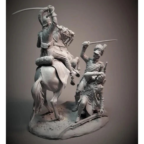 1/32 Napoleonic Cavalry Duel Resin Model Kit 54mm Soldier Battle Scene GK – Unassembled Figure Set - R Supply Store