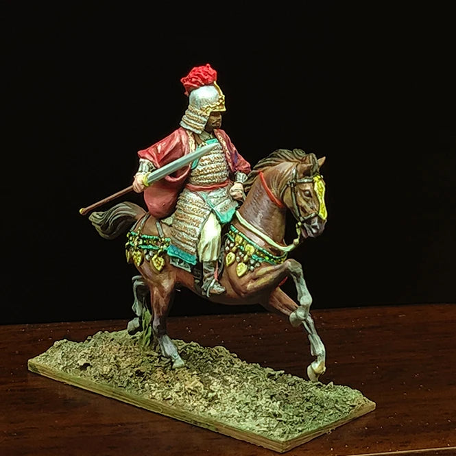 1/72 Scale Song Dynasty General Mounted Cavalry Resin Figure Kit - Unassembled Historical Miniature