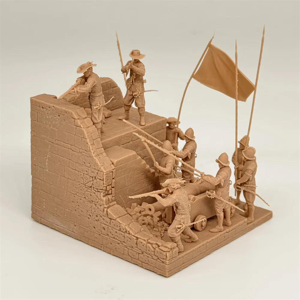 1/72 Scale Spanish Tercios / Phalanx Infantry Battle Scene Resin Diorama Kit (9+ Figures) - Siege Warfare Miniature