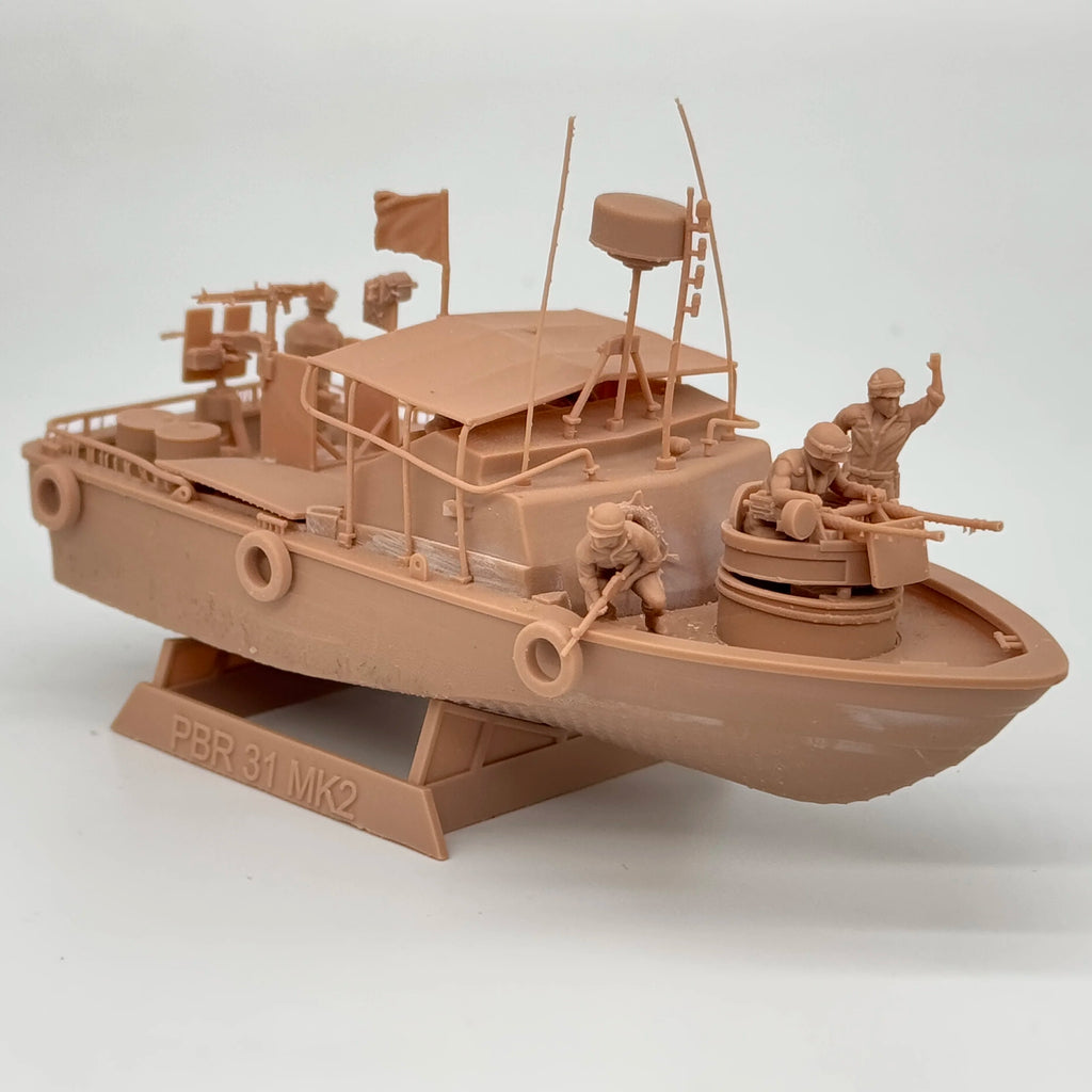 1/72 Scale US Navy PBR 31 Mk.II Patrol Boat & Crew Resin Model Kit (6 Figures) - Vietnam Riverine Warfare