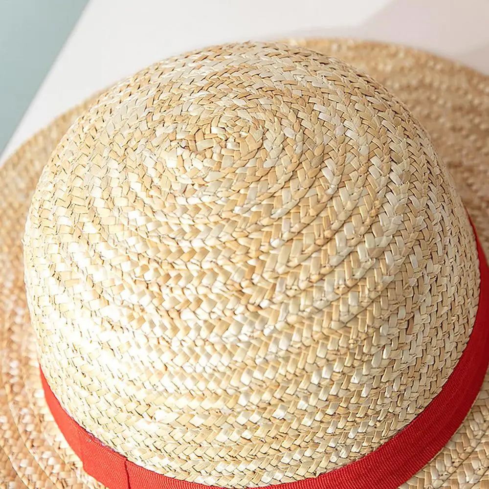 Straw Hat Anime Cosplay Prop Luffy Cap Role Play Summer Strawhats Stage Performance Accessories Adult Unisex Sunshade Hat