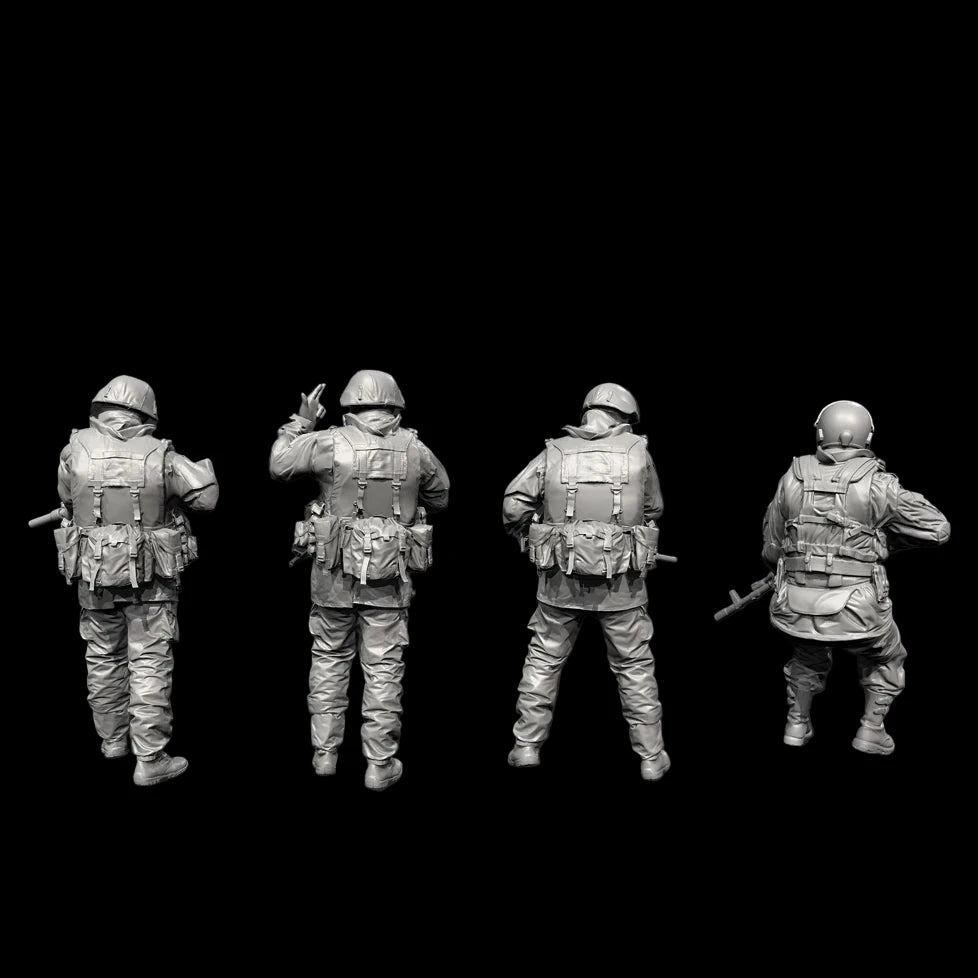1/72 Resin model kit for winter gas station (4 soldiers) colorless self-assembly