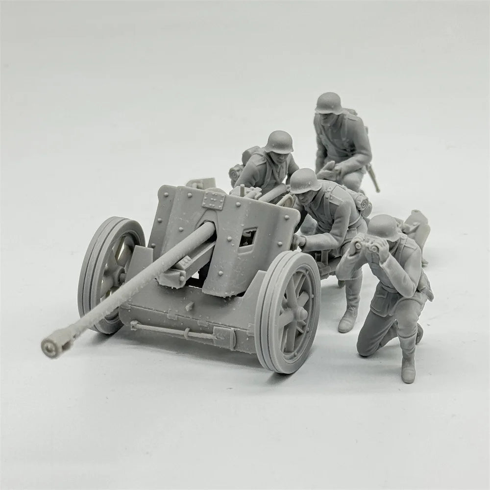 1/35 German PaK 38 Anti-Tank Gun w/ 4 Crew Resin Kit | WW2 Military