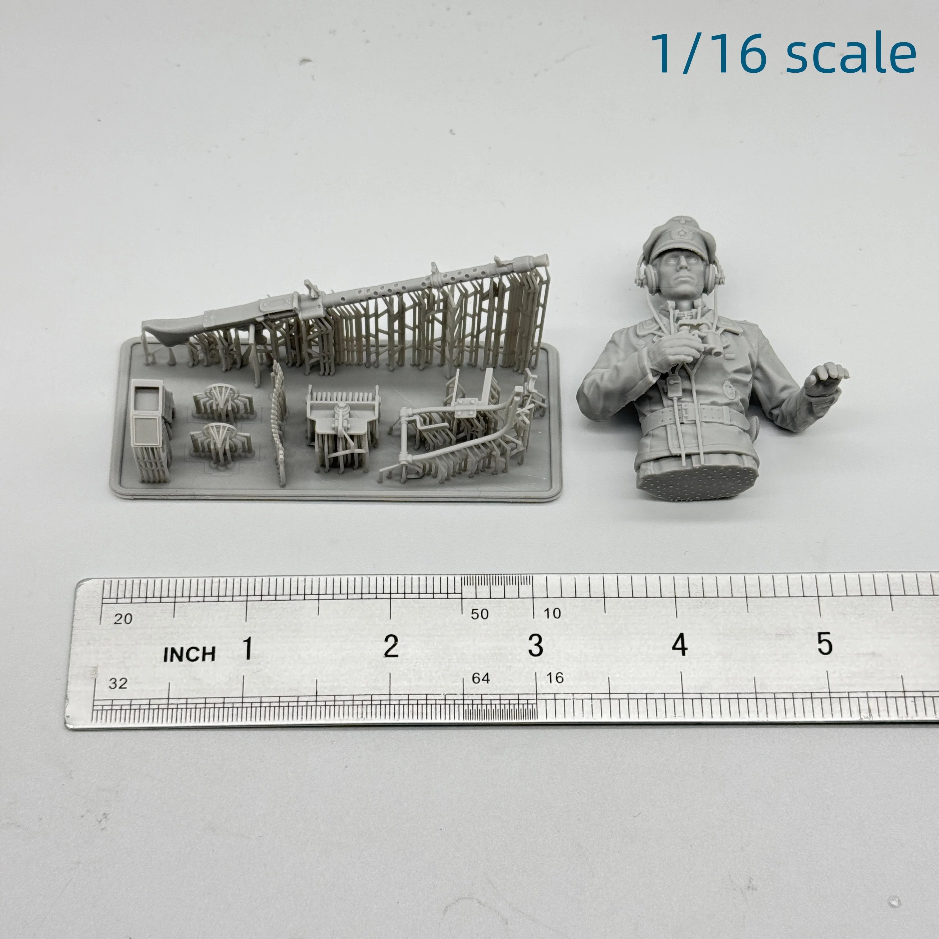 1/16 1/35 MG 34 Machine Gun Set + Tank Officer Bust | WWII Weapon Kit