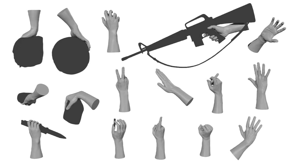 1/16 1/35 Character Hand Upgrade Set | Resin Model Kit Accessories