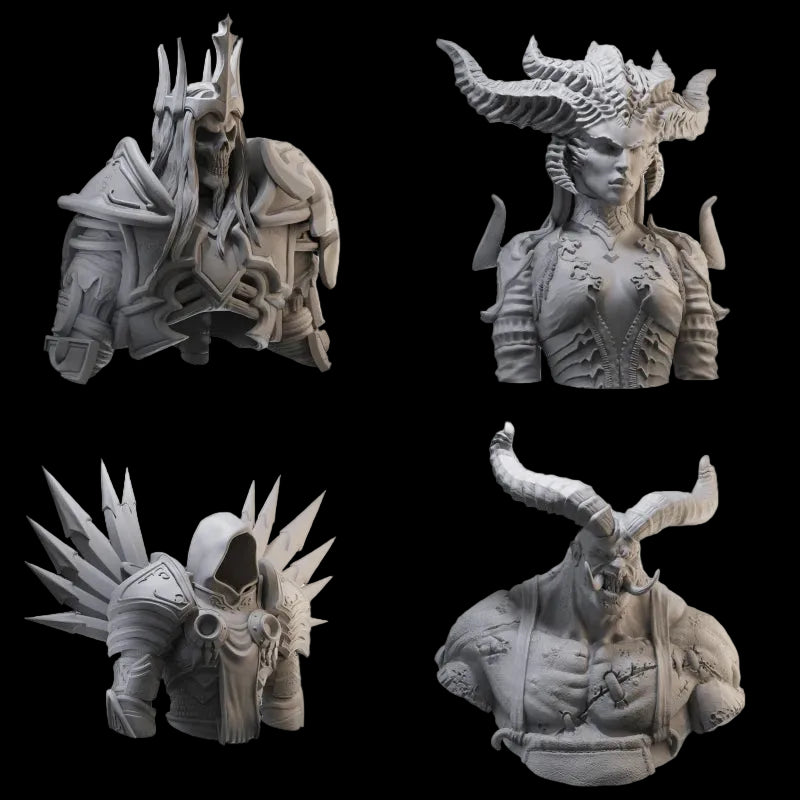 1/10 Dark Fantasy Villain Bust Resin GK | Iconic Gaming Boss Models