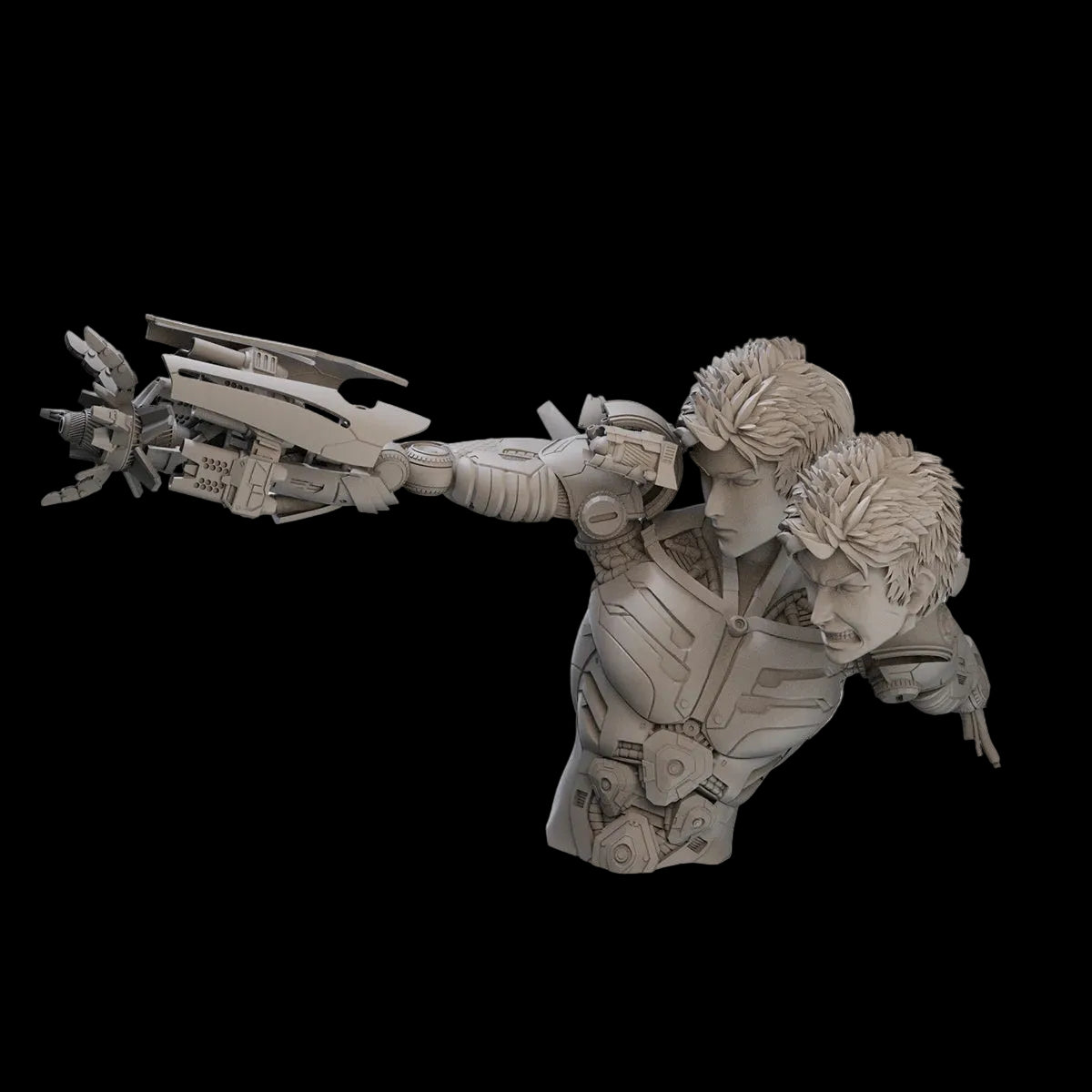 1/10 Cybernetic Commando Bust Resin GK | Mech Shoulder Cannon