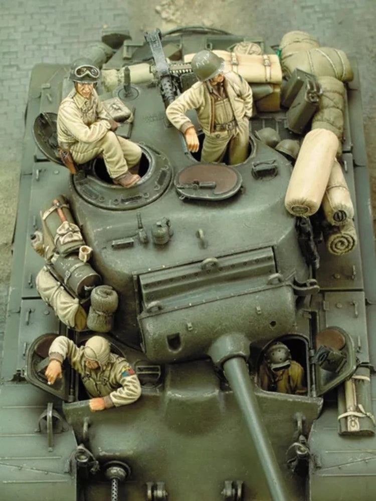 1/35 Scale US Army Tank Crew Set 🇺🇸 4 Resin Figures Model Kit Unassembled Unpainted - R Supply Store