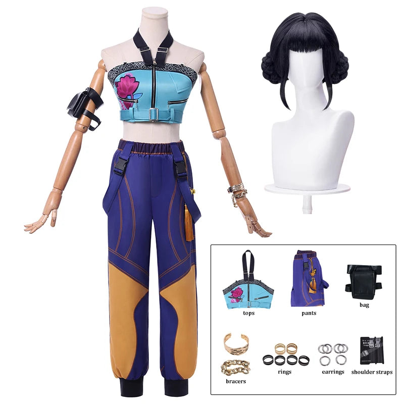 Zoey Cosplay Costume with Wig | Women & Girls Halloween, Comic-Con & Party Outfit