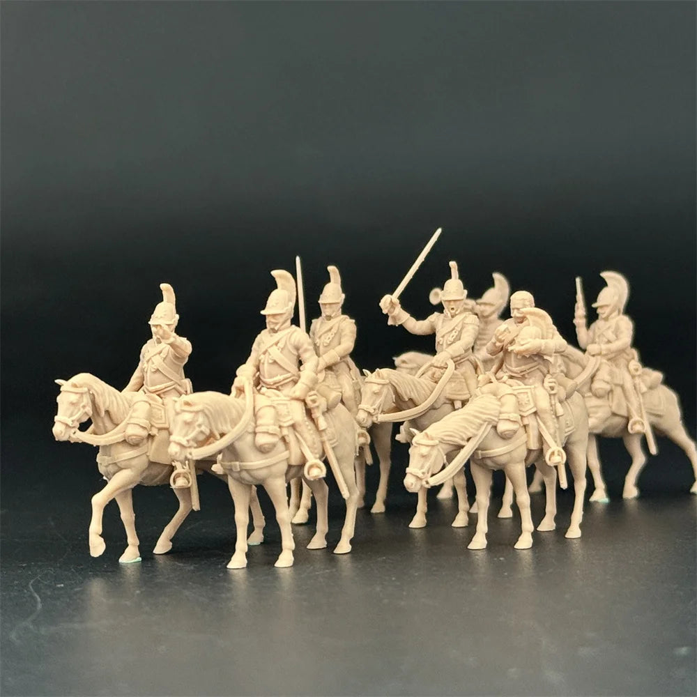 1/72 Scale Russian Imperial Cavalry / Cuirassier Resin Figure Set (7 Mounted Figures) - Napoleonic War Gaming