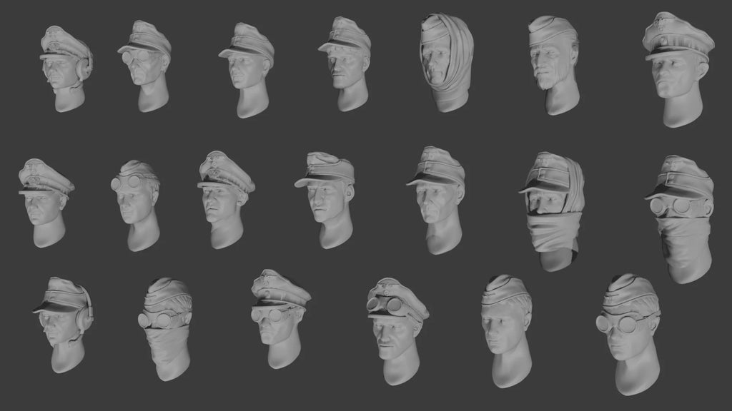 1/16 & 1/35 Scale German Soldier Head Upgrades | Premium Resin Conversion Kit