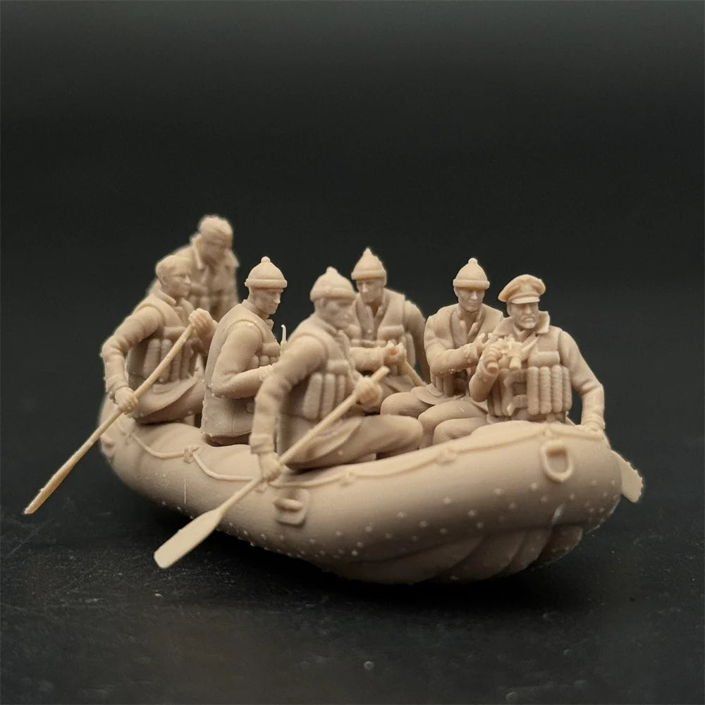 1/72 Scale German Navy Sailor / Officer's Life Raft Resin Model Kit (7 Figures) - Naval Rescue Diorama