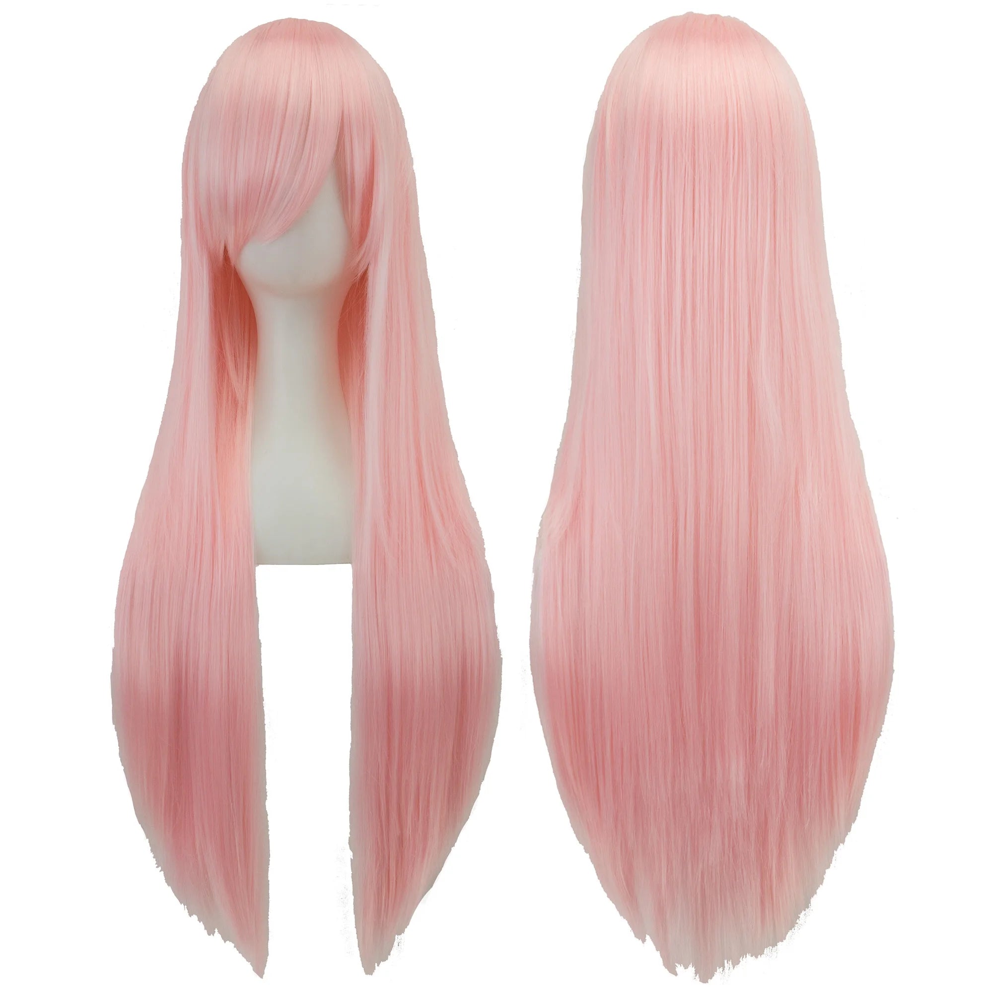 Long White Purple Cosplay Wig 80cm Straight Synthetic Hairpiece for Women Anime Party Wig