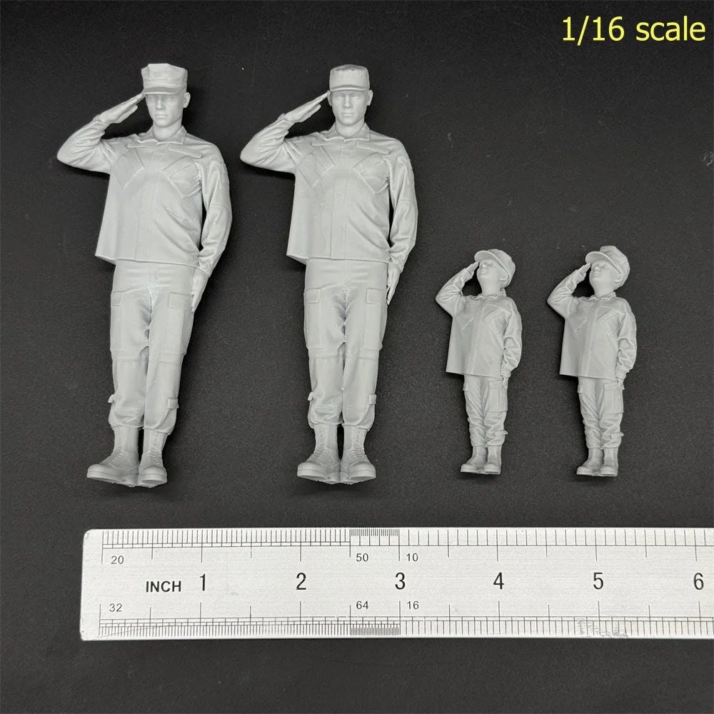 1/16 & 1/35 Scale Modern US Army Soldier Father and Children - 4 Figure Set | R-Supply Store