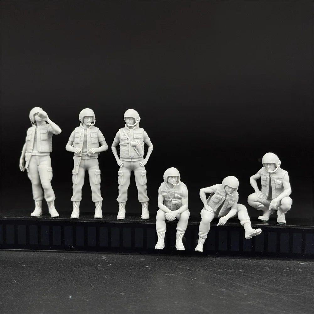 1/16 1/35 USA Tank Crew Vietnam Figure Set | 6 Figures Resin Model Kit
