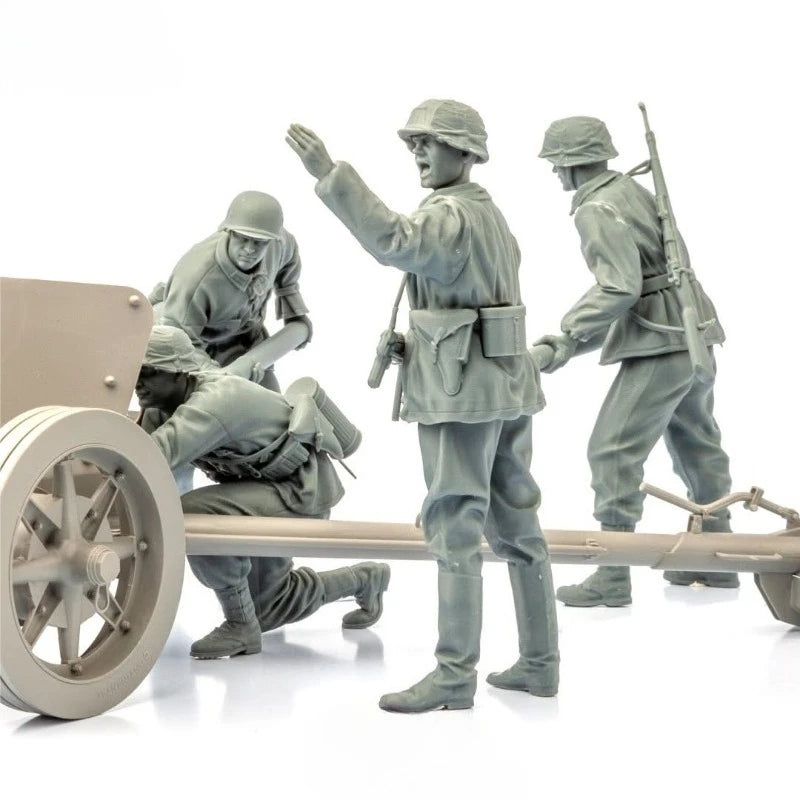 1/16 Scale WWII German Field Artillery Crew – 4 Figure Resin Model Kit (Unpainted) - R Supply Store