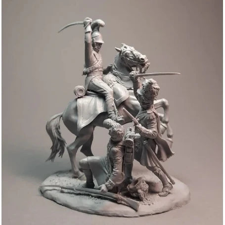 1/32 Napoleonic Cavalry Duel Resin Model Kit 54mm Soldier Battle Scene GK – Unassembled Figure Set - R Supply Store