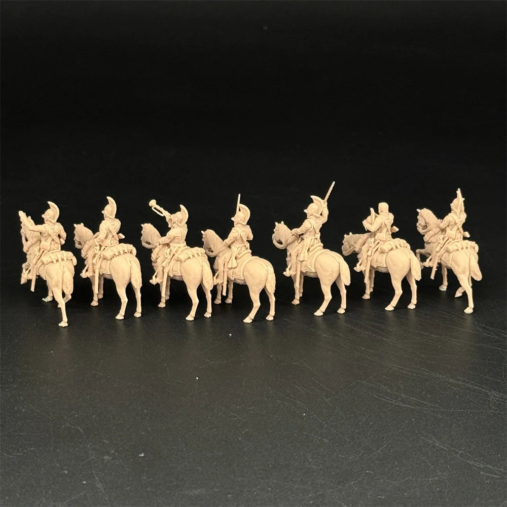 1/72 Scale Russian Imperial Cavalry / Cuirassier Resin Figure Set (7 Mounted Figures) - Napoleonic War Gaming