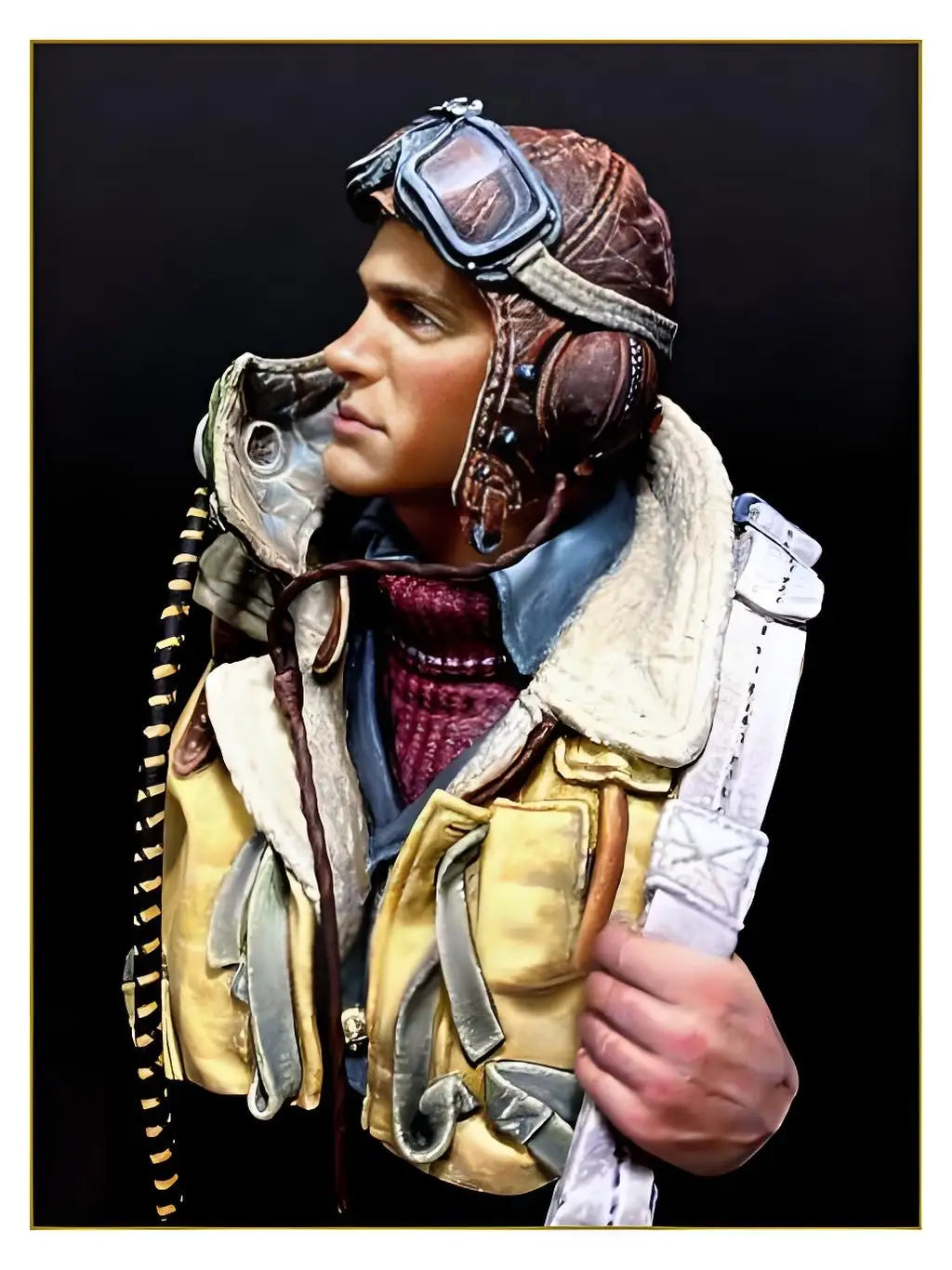 1/10 Royal Air Force pilot WWII resin half body bust model military theme unassembled and uncolored