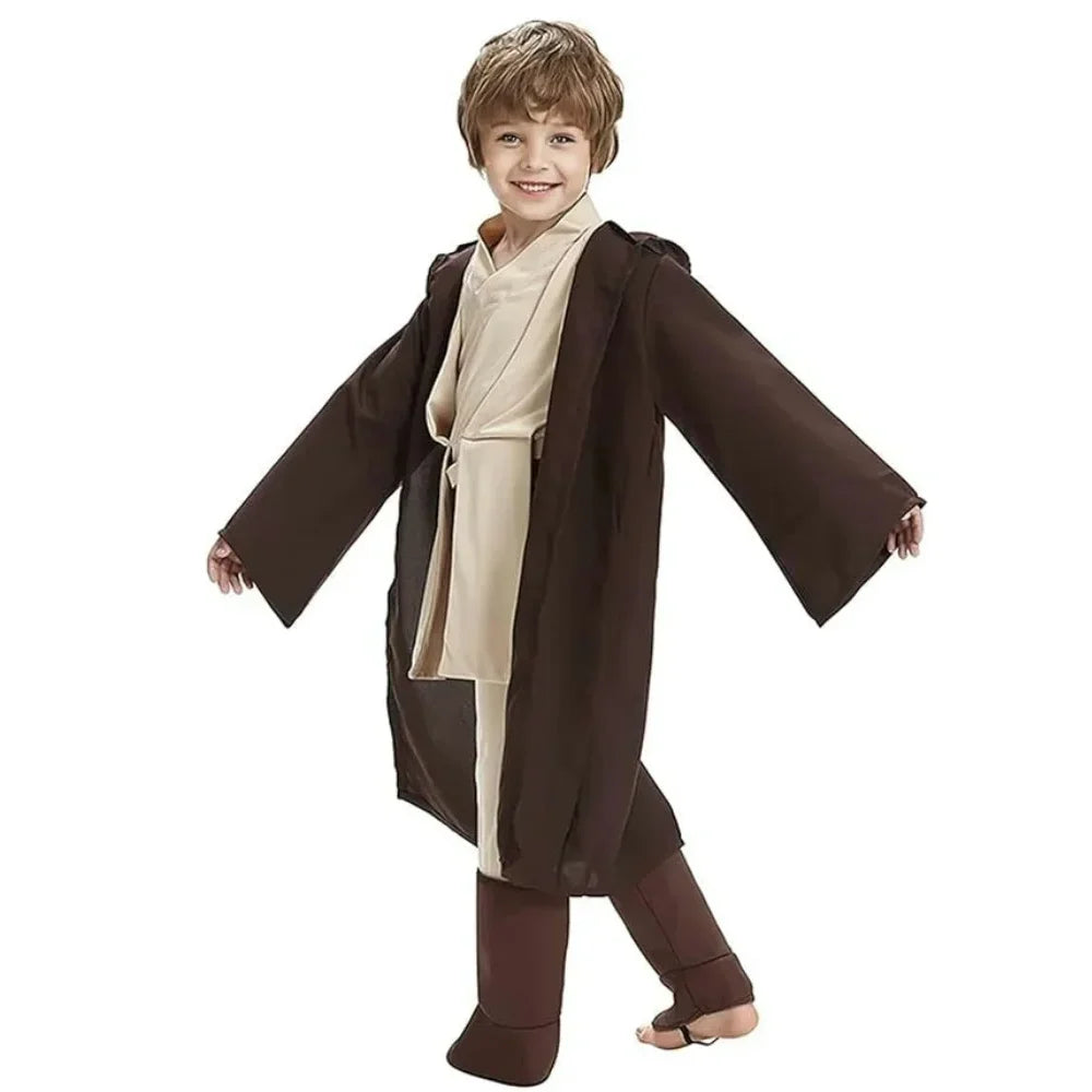Kids Jedi Knight Costume - Star Wars Obi-Wan Kenobi - Anakin Skywalker Cosplay Robe set