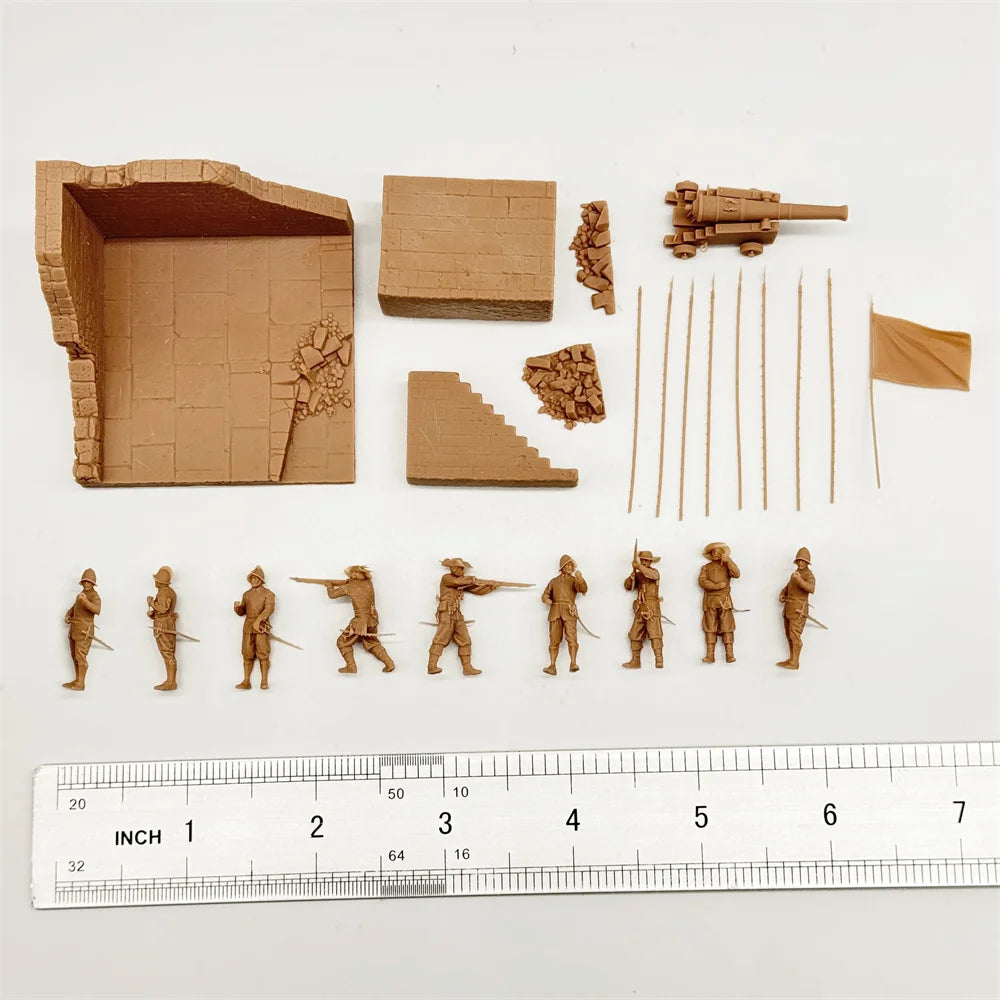 1/72 Scale Spanish Tercios / Phalanx Infantry Battle Scene Resin Diorama Kit (9+ Figures) - Siege Warfare Miniature