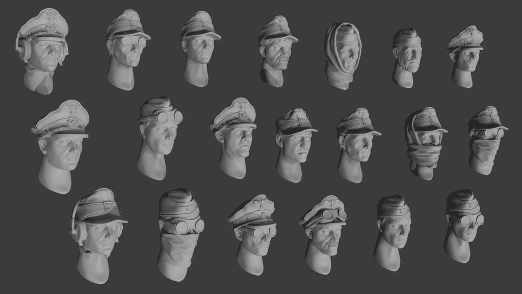 1/16 & 1/35 Scale German Soldier Head Upgrades | Premium Resin Conversion Kit