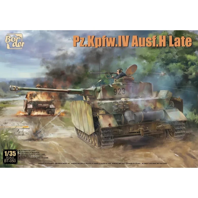 Border BT-050 | 1/35 Scale Pz.Kpfw.IV Ausf.H Late Version German Tank Model Kit | Unassembled Plastic Model - R Supply Store