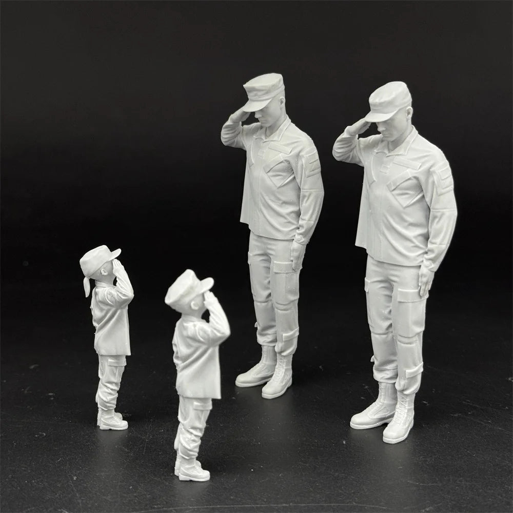 1/16 & 1/35 Scale Modern US Army Soldier Father and Children - 4 Figure Set | R-Supply Store