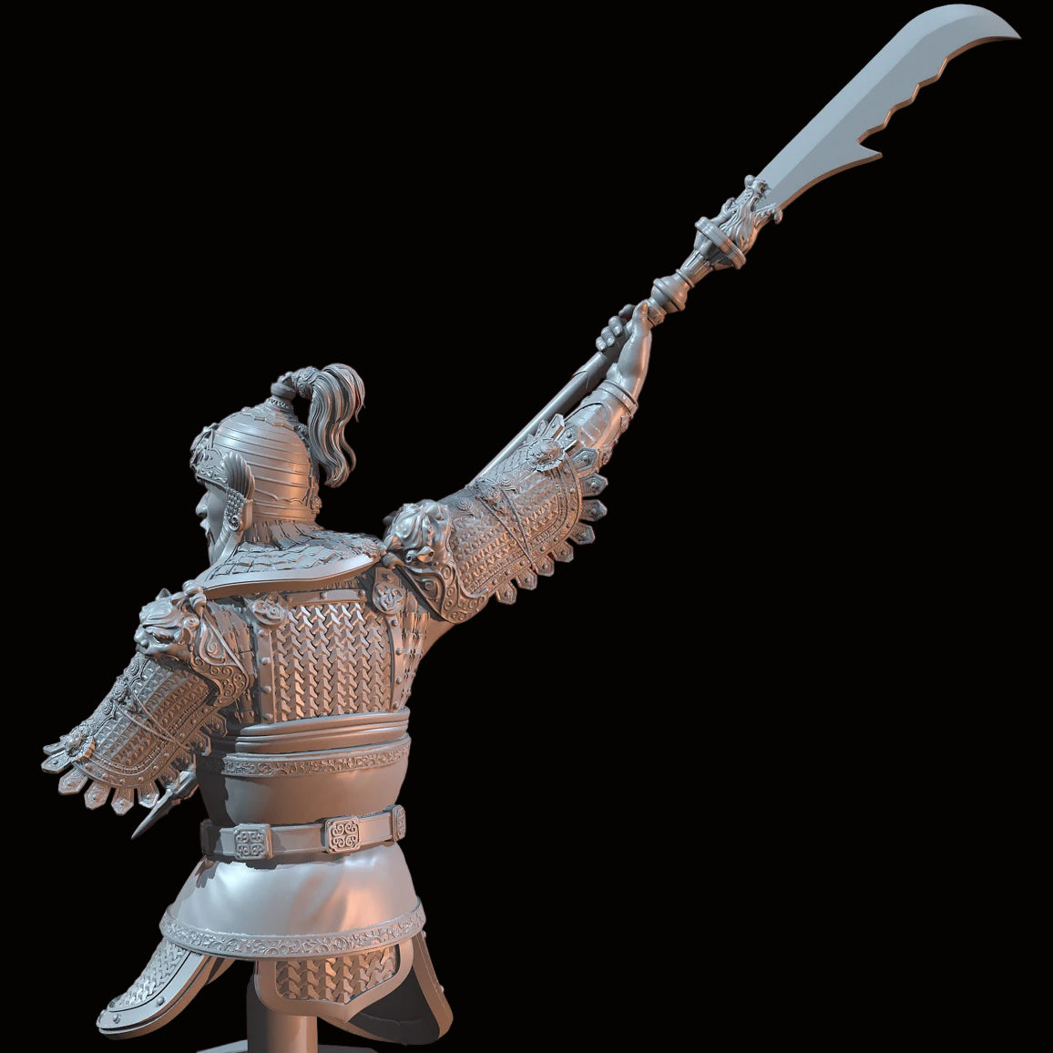 1/10 (115mm) Ancient Chinese General Resin Bust Model Kit - Unassembled Historical Warrior Sculpture