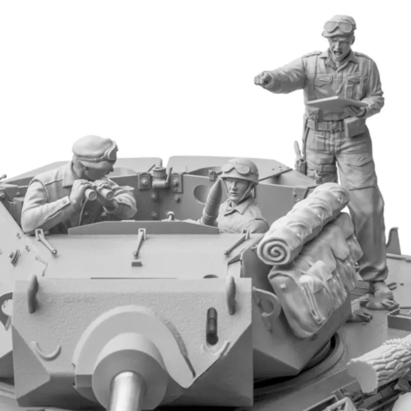 1/16 Scale WWII British Army M10 Tank/Achilles Crew Resin Figure Set (x3) - Unassembled Vehicle Kit
