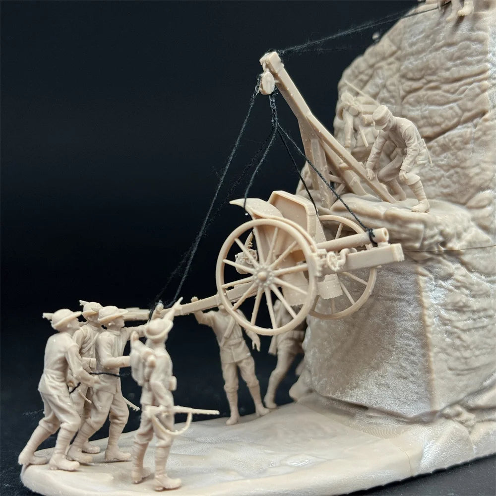 1/72 Scale WWI Italian Alpine Soldiers & Artillery Haul Diorama Resin Kit (11 Figures) - White War Miniatures