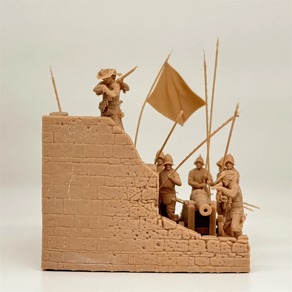 1/72 Scale Spanish Tercios / Phalanx Infantry Battle Scene Resin Diorama Kit (9+ Figures) - Siege Warfare Miniature