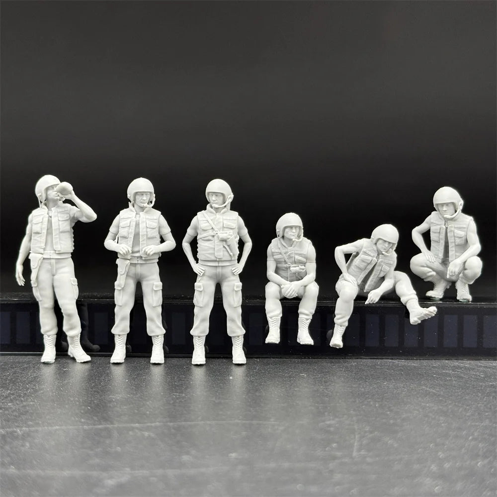 1/16 1/35 USA Tank Crew Vietnam Figure Set | 6 Figures Resin Model Kit