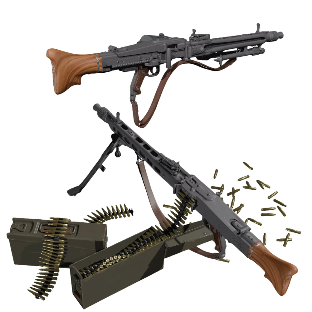1/16 1/35 German MG42 Machine Gun Set | Resin Military Accessory Kit