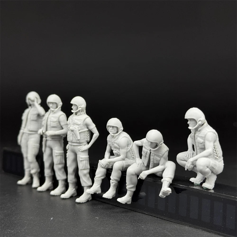 1/16 1/35 USA Tank Crew Vietnam Figure Set | 6 Figures Resin Model Kit