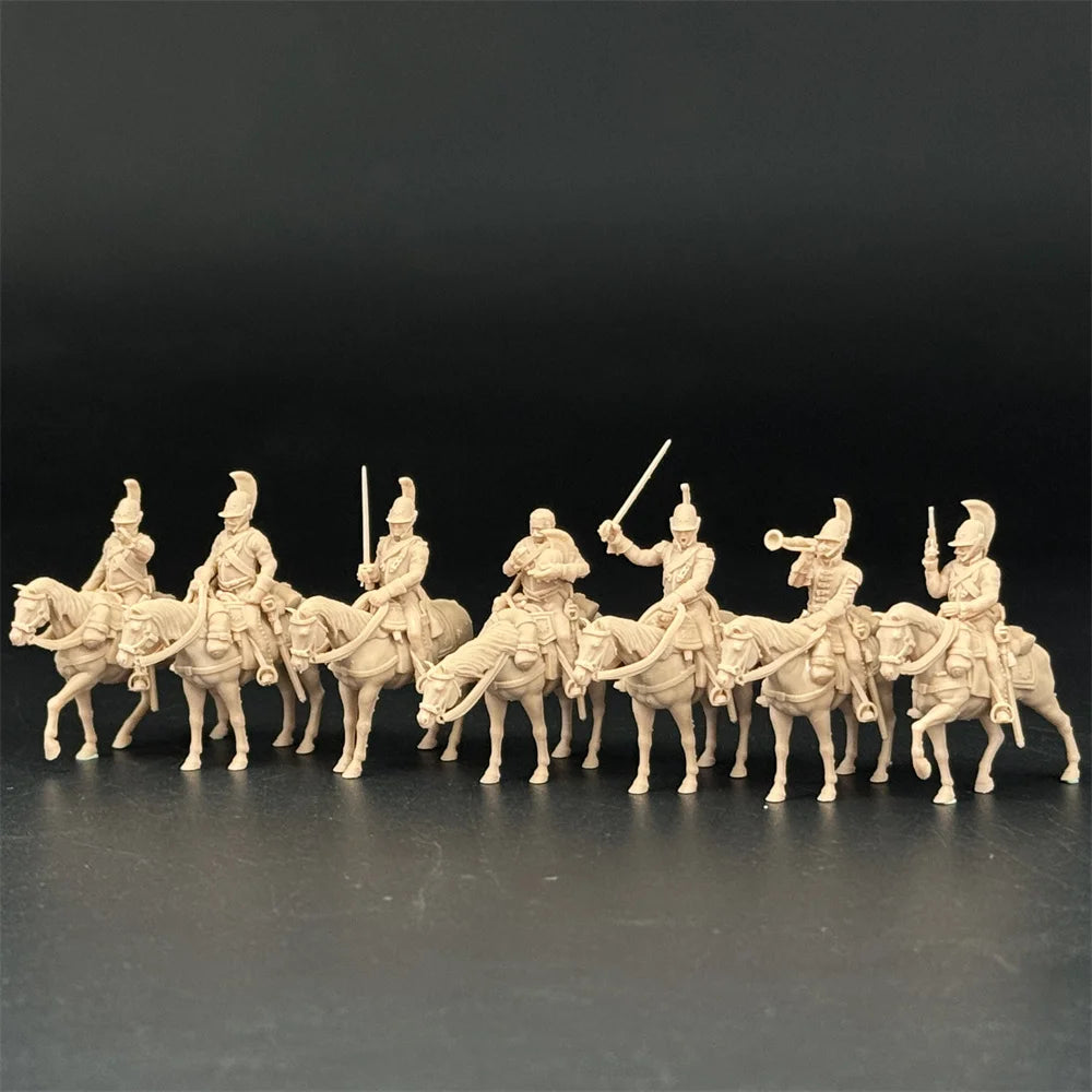 1/72 Scale Russian Imperial Cavalry / Cuirassier Resin Figure Set (7 Mounted Figures) - Napoleonic War Gaming