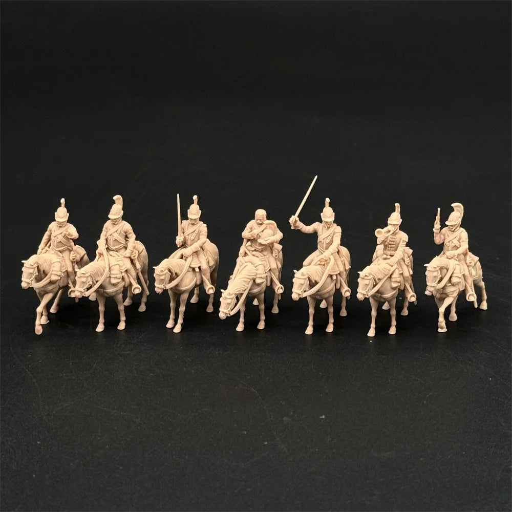 1/72 Scale Russian Imperial Cavalry / Cuirassier Resin Figure Set (7 Mounted Figures) - Napoleonic War Gaming