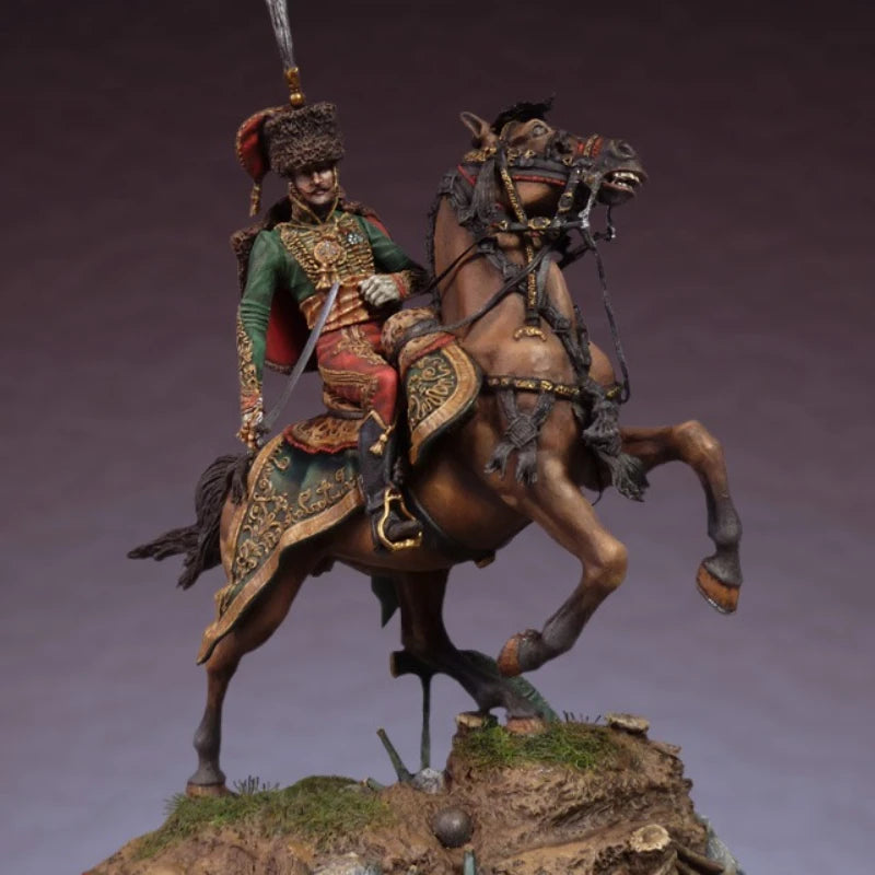 1/32 Scale 54mm Die-Cast Resin Figure Model Kit Napoleonic Era Cavalry General Miniature Toys Unassembled Unpainted Diorama