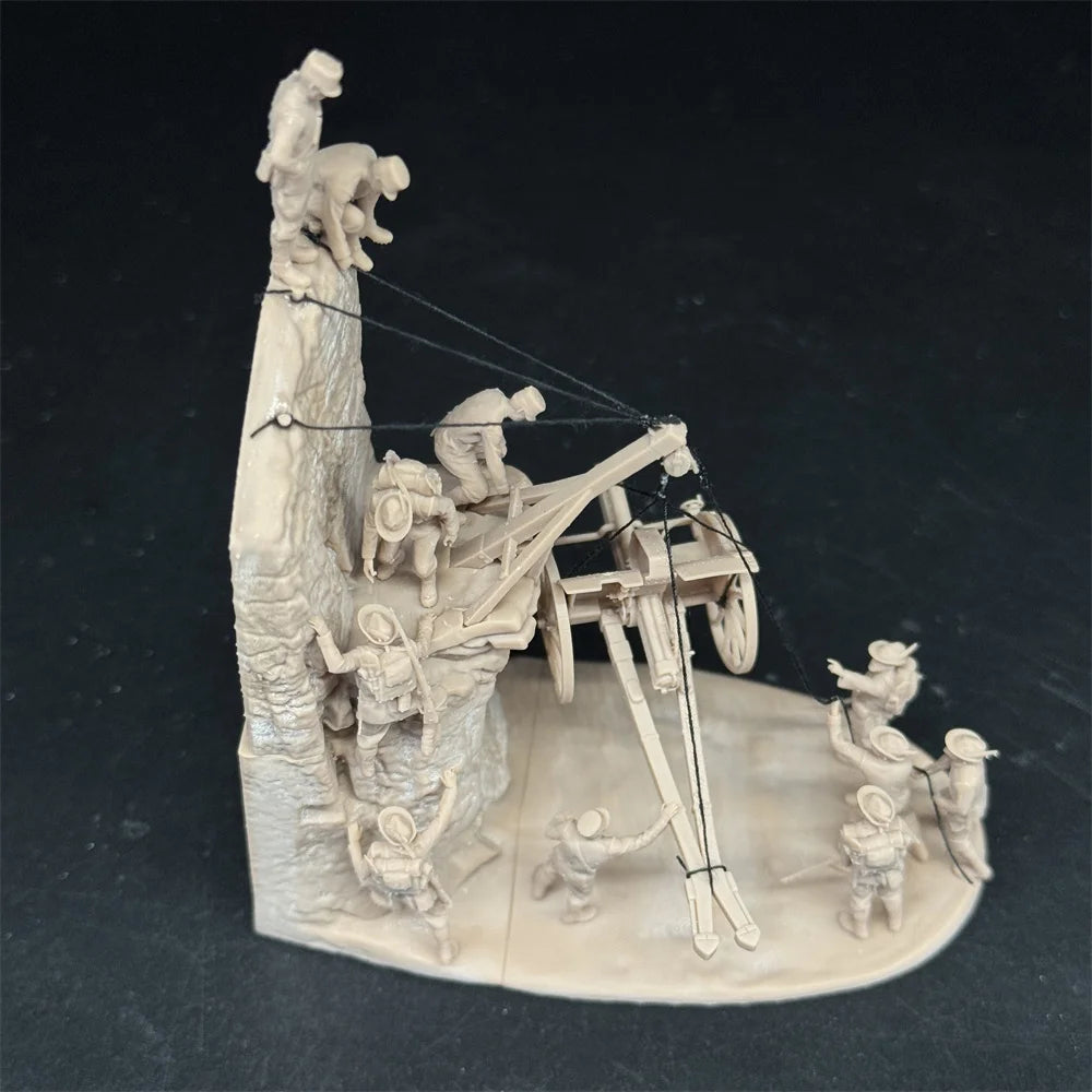 1/72 Scale WWI Italian Alpine Soldiers & Artillery Haul Diorama Resin Kit (11 Figures) - White War Miniatures